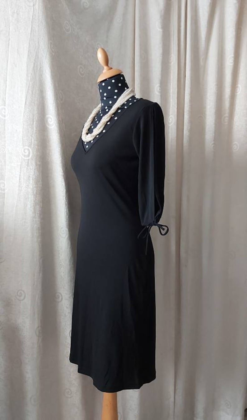 Greece slit sleeves Niche designer made in USA body conscious sexy The Little Black Dress Retro black dress