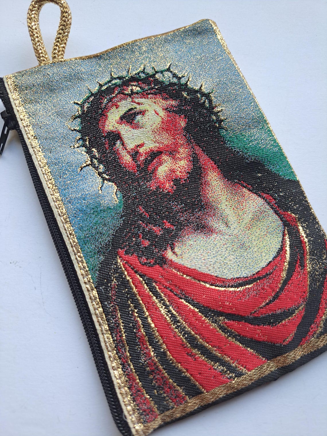 Virgin Mary, Jesus Christ, Rosary Pouch Prayer Card Holder, Coin Purse ...