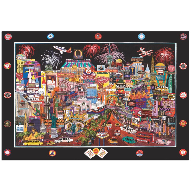 Casino Painting 'las Vegas' by Roxy Colorful Modern Etsy