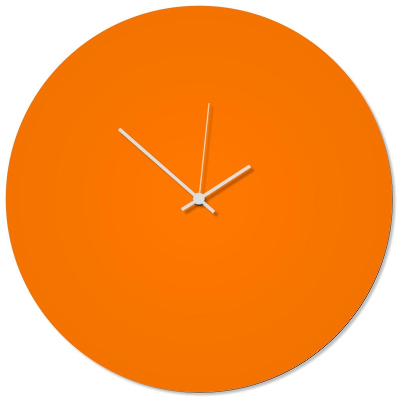 Contemporary Clock 'orangeout Circle Clock' by Adam Etsy