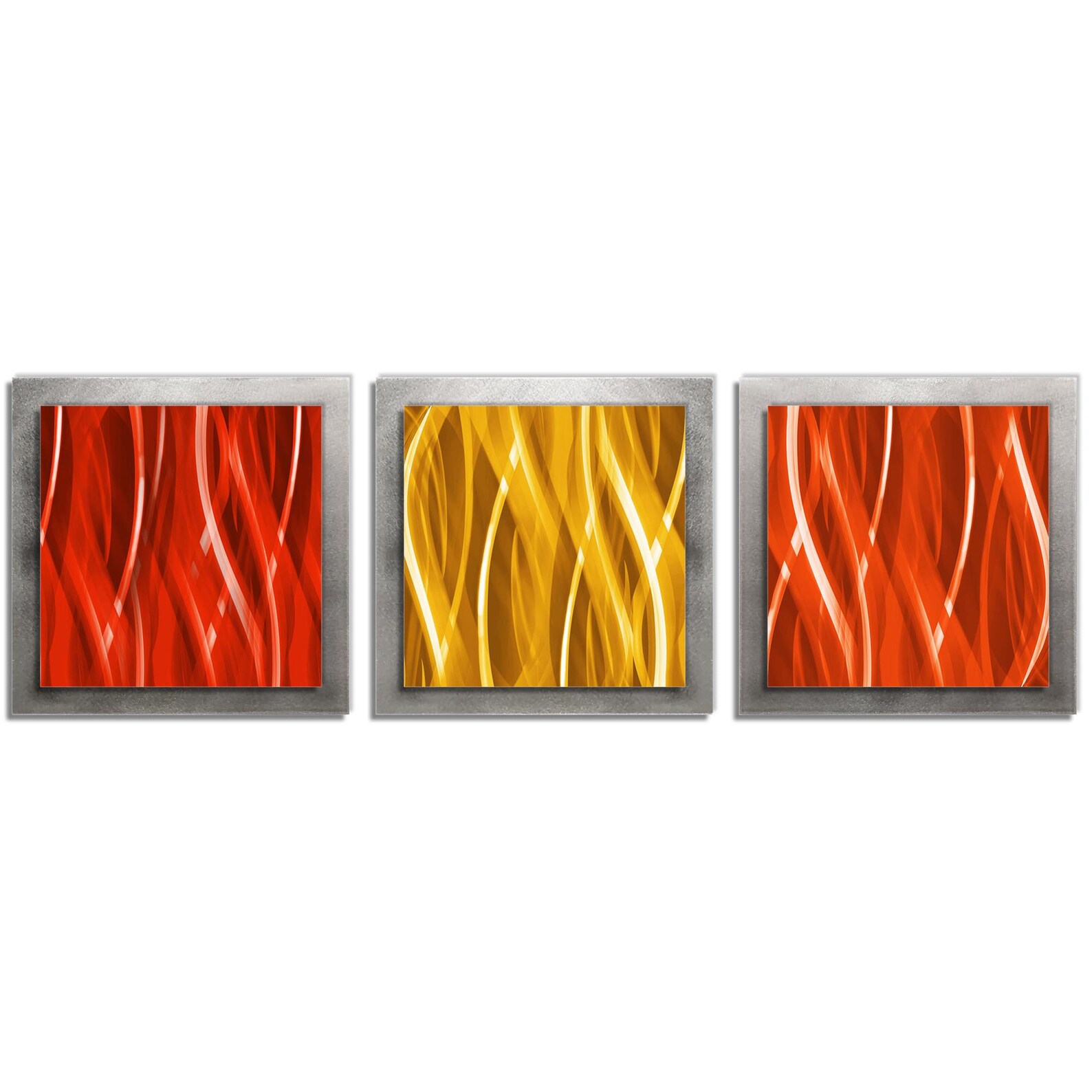 Red Gold & Orange Wall Art 'warm Essence' 38x12 In. Etsy