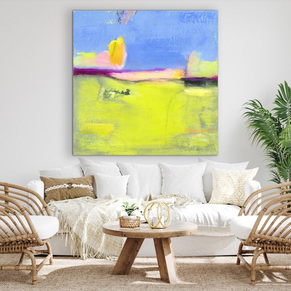 S/M/XL Abstract Wall Art 'April' Modern Home Decor - Contemporary Painting, Colorful Artwork -Large Wall Decor