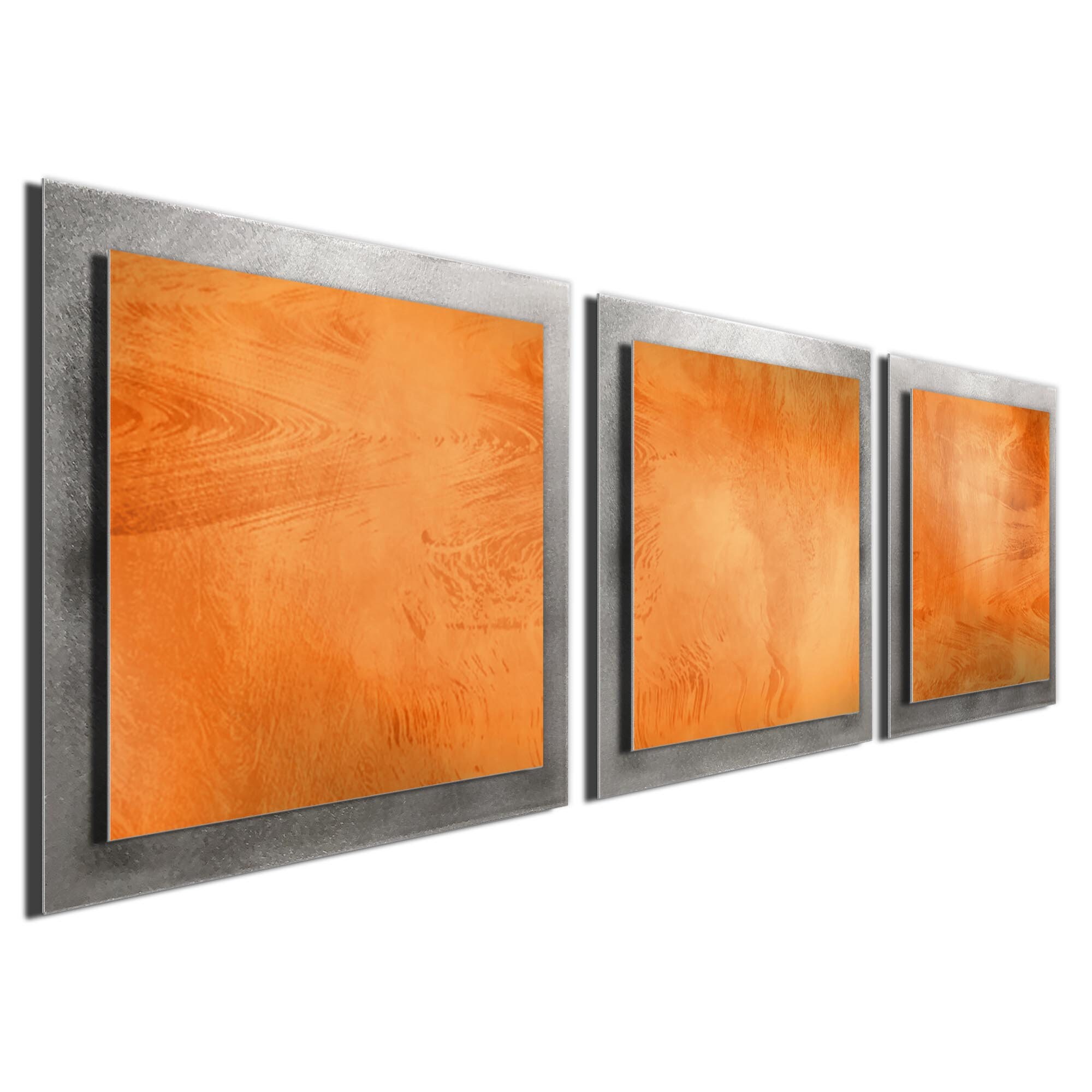 Orange Metal Art 'Orange Essence' 38x12 in. Etsy