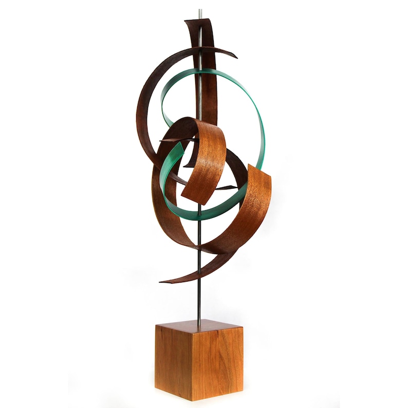 Mid-Century Home Decor Contemporary Wooden Art Solid Wood and Metal Modern Wood Sculpture /'Intertwine/' by Jackson Wright