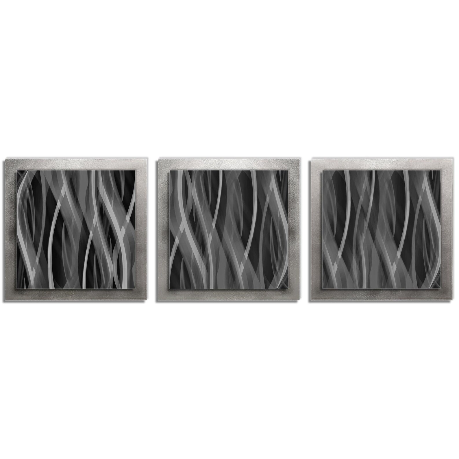 Grey Wall Art 'pewter Essence' 38x12 In. Pewter Etsy