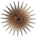 Modern Wall Clock 'Atomic Era Clock Bronze Walnut Black' Mid-Century Home Decor, Contemporary Wood & Metal Starburst - Silent Sweep Hands 