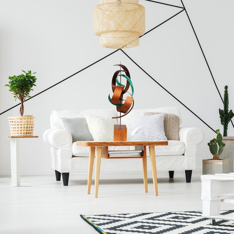 Mid-Century Home Decor Contemporary Wooden Art Solid Wood and Metal Modern Wood Sculpture /'Intertwine/' by Jackson Wright
