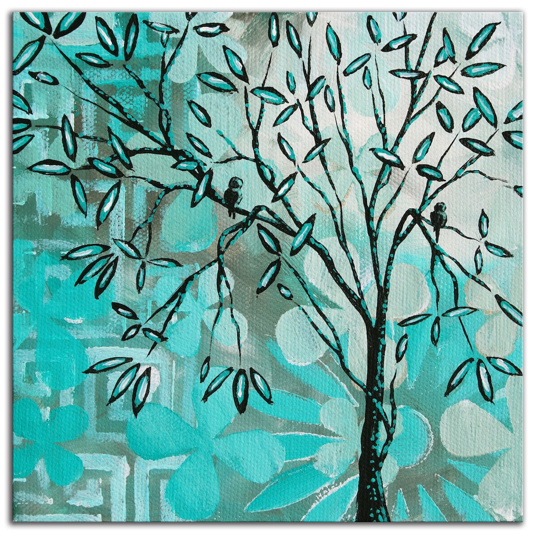 Eclectic Bird Tree Art 'bird Haven' Contemporary Wall Etsy