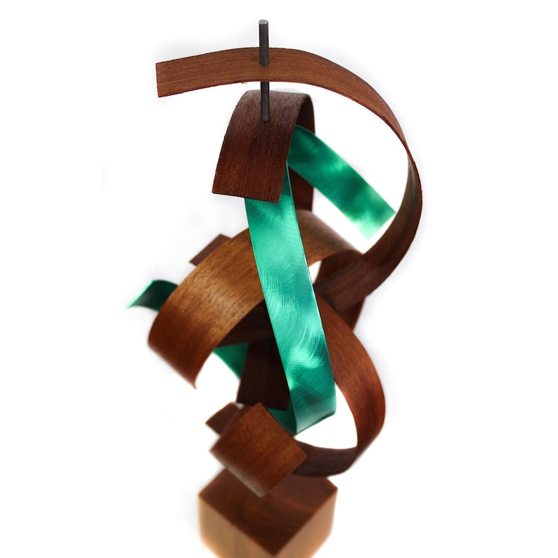 Mid-Century Home Decor Contemporary Wooden Art Solid Wood and Metal Modern Wood Sculpture /'Intertwine/' by Jackson Wright