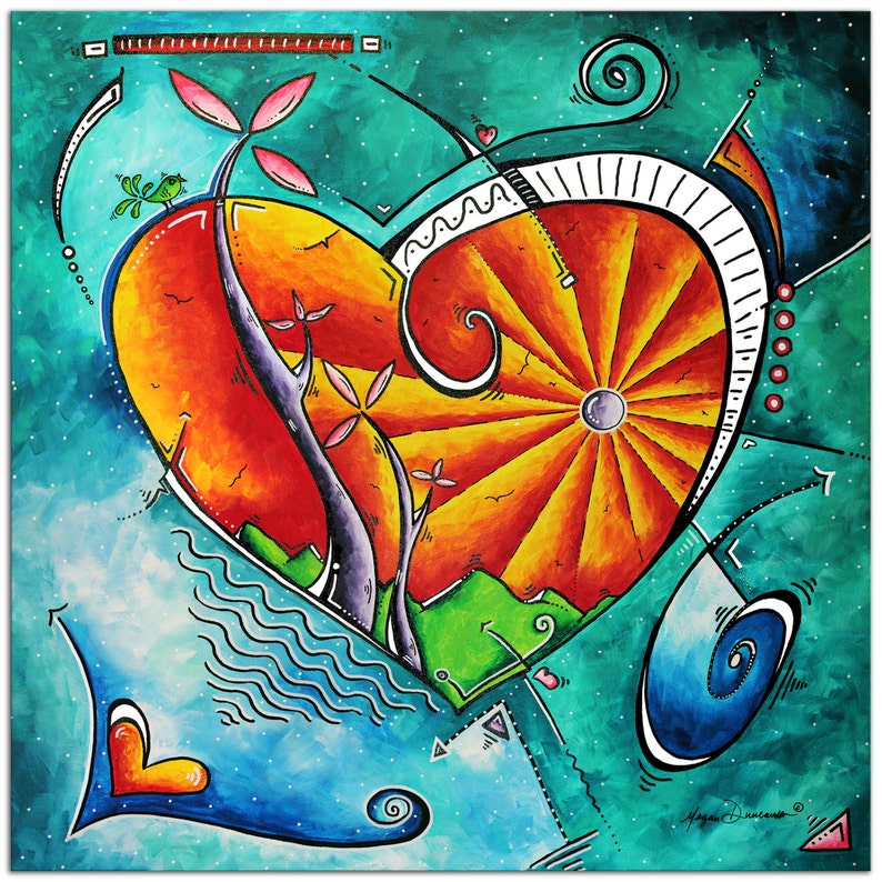 Heart Art 'heart Land' Abstract Love Painting Etsy