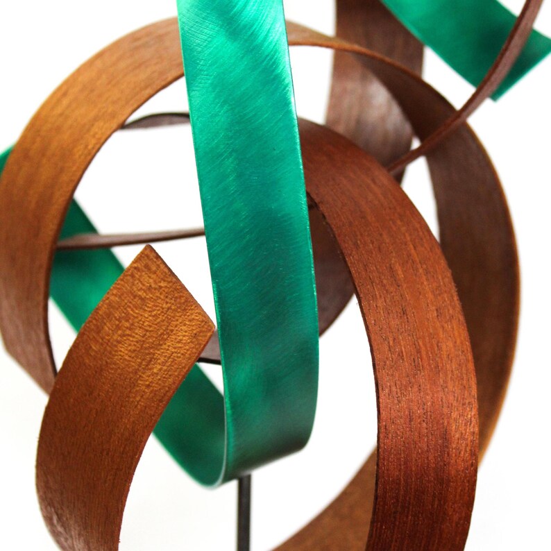 Mid-Century Home Decor Contemporary Wooden Art Solid Wood and Metal Modern Wood Sculpture /'Intertwine/' by Jackson Wright