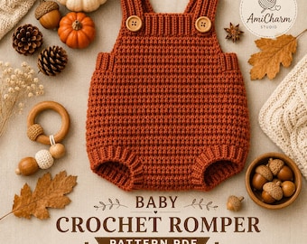 Baby Crochet Romper Pattern PDF, Toddler Overalls Tutorial, Beginner Friendly (Digital Download)