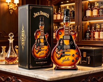 Gitarren-Whiskykaraffe, Glala Rock N Roll Legend Spirituosenflasche, Tennessee Whiskykaraffe, Geschenk für Musikliebhaber, Bar-Dekoration für Männer