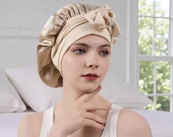 Mulberry Silk slaapmuts – verstelbare satijnen slaapmuts voor krullend haar, vlechten en natuurlijke haarbescherming