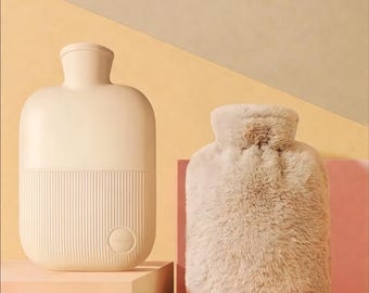 Borsa dell'acqua calda con rivestimento morbido – Scaldaletto accogliente – Sollievo dai crampi mestruali – Decorazione carina per la stanza – Borsa termica in morbido peluche