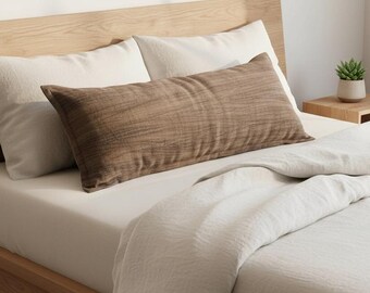 Plaid en coton et lin, jeté de lit doux et lavé, linge de lit rustique