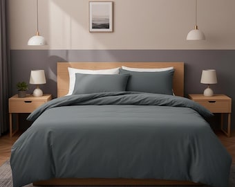 Parure de lit en lin et coton, 55 % lin, ensemble de literie naturel