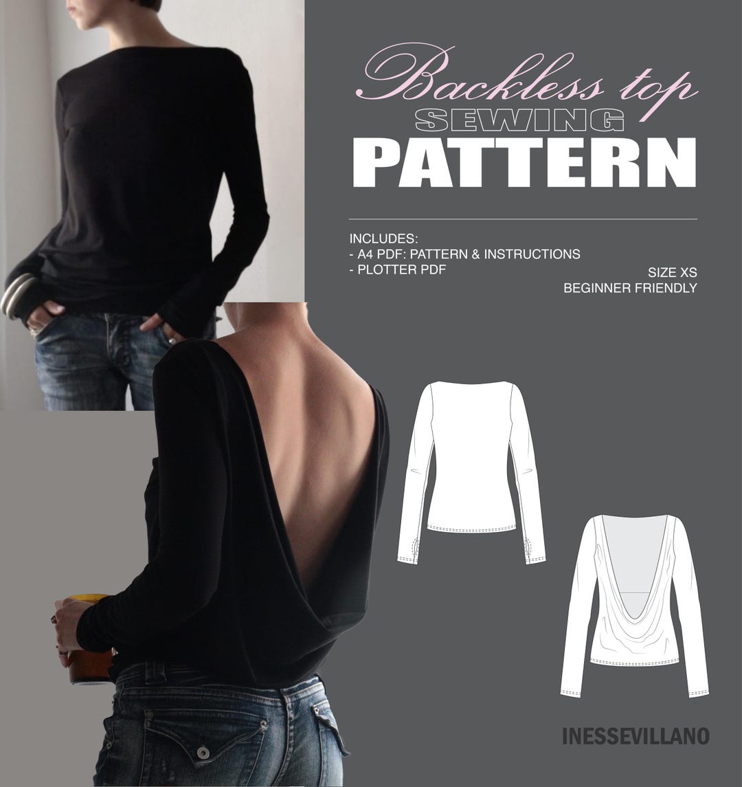 Backless Top Sewing Pattern - Etsy