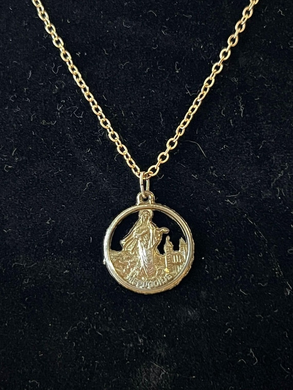 Vintage Virgin Mary Pendant,  Cross of Medugorje Religious, Blessed Charm | Vintage Catholic gifts