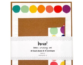 Rainbow Dot Letter Writing Stationery Set