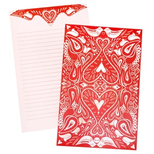 Valentinstag Liebesbrief - Liebesvögel Briefschreiben Briefpapier Set - Schatz Missives - Gepunktete Notizen