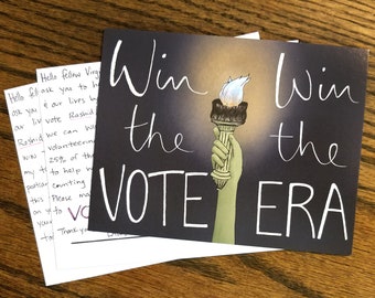 GOTV Postcards - 50 PC Set - Get Out The Vote Postcard Set - 25% Donation to Win The Era