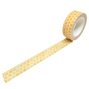 Cinta washi hexagonal amarilla