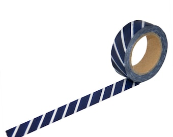 Navy Diagonal Washi Tape, 15mm x 10m, Navy