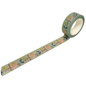 Fita Washi Cogumelo, 10m, Fungi Washi, Verde Claro