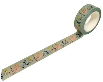 Mushroom Washi Tape, 10m, Fungi Washi, Light Green