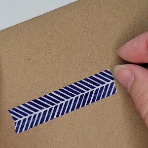 Washi Tape in Navy Blue Herringbone, 15mm x 10m image 3