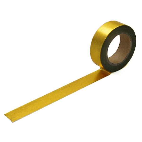 Ruban adhésif Washi en feuille d'or, 15 mm x 10 MÈTRES, adhésif artisanal en or métallique massif