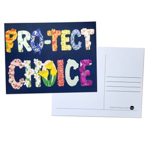 Pocztówki GOTV, Pro-tect Choice Floral Pro-Choice Get Out The Vote Pocztówki, Prawa kobiet, Aktywizm, Wybory 2024, Autonomia ciała, 100
