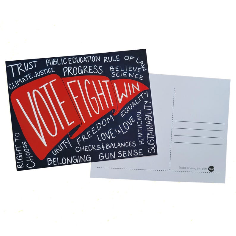 Voting Rights Postcards GOTV Postcards, Reproductive Rights, Voting Rights, Banned Books, Set ...