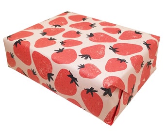 Strawberry Gift Wrap Papers, Fun Fruit Wrapping, Funky Present Accessories