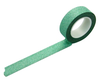 Green Glitter Tape, 15mm x 10 METERS, Christmas Decor and Wrapping Tape