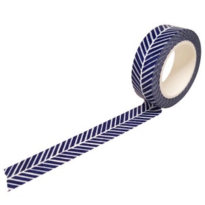 Washi Tape in Navy Blue Herringbone, 15mm x 10m
