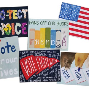 GOTV Postkarten, 100 gemischtes Set, Frauenrechte, Wahlrecht, verbotene Bücher, VOTE-Postkarten