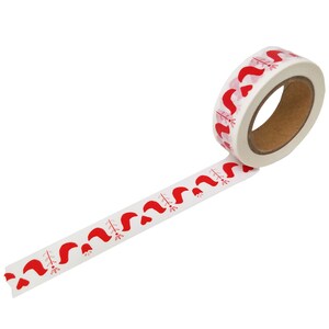 Cinta washi con diseño folclórico moderno en rojo - Cinta para manualidades con diseño navideño escandinavo - Cinta decorativa roja y blanca