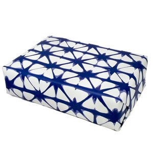Shibori Gift Wrap - Indigo Tie Dye Wrapping Paper - Navy Blue Crafting Paper