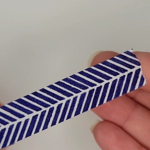 Washi Tape in Navy Blue Herringbone, 15mm x 10m image 4