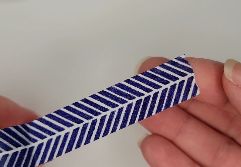 Washi Tape in Navy Blue Herringbone, 15mm x 10m image 4
