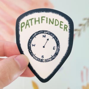 Pathfinder Faux Patch Vinyl Sticker, 2.75", Waterproof Hiking Water Bottle Decal, Matte