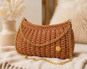 Anfänger häkeln Clutch Bag Pattern, gerippte Textur Crossbody Geldbörse (digitaler Download)