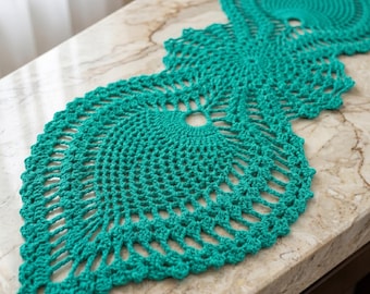Pineapple Lace Crochet Table Runner Pattern, Elegant Doily Home Decor (PDF Pattern)