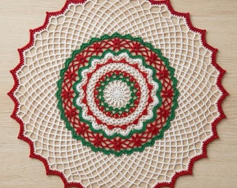 Round Floral Lace Doily Crochet Pattern PDF, Vintage Centerpiece (Digital Download)