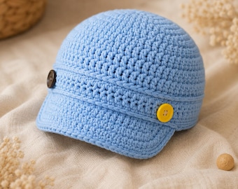 Beginner Crochet Baby Boy Cap , Easy Hat Pattern (PDF Download)
