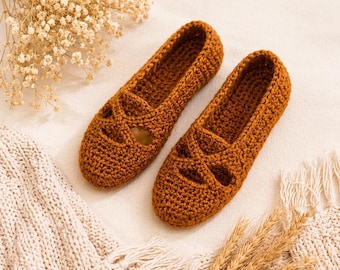Crochet Mary Jane Slippers, Cozy House Shoes, Openwork Strap Design (PDF Pattern)