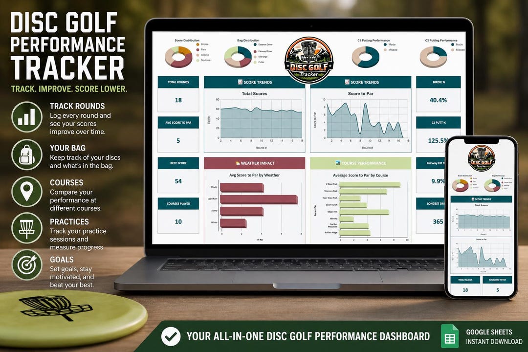 Type Disc In Inventory Disc Golf Tracker Spreadsheet | Rounds, Stats, Disc Inventory & Bag ...
