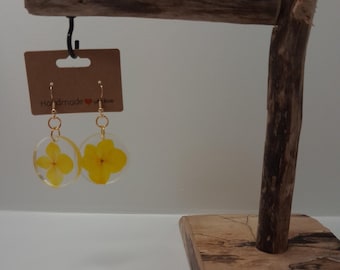 Handmade Resin Earrings | Floral Dangle Studs | Lightweight Epoxy Jewelry | Gift for Women | Boho Accessories